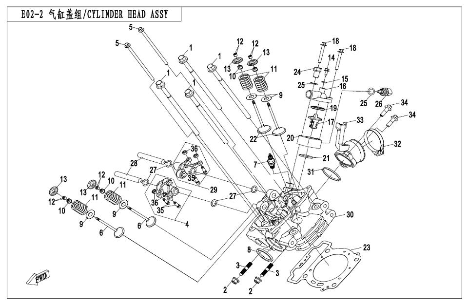 E02-2 - CYLINDER HEAD ASSY