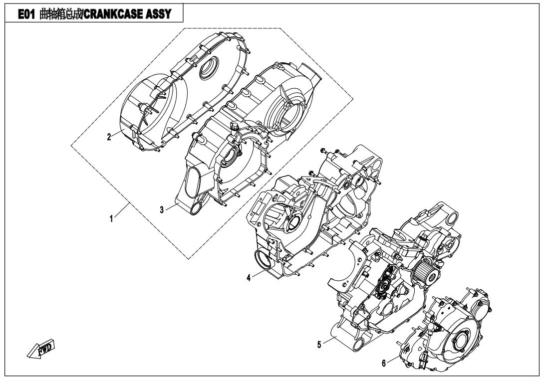 E01 - CRANKCASE ASSY.
