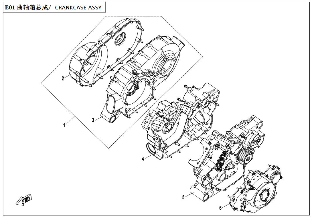 E01 - CRANKCASE ASSY