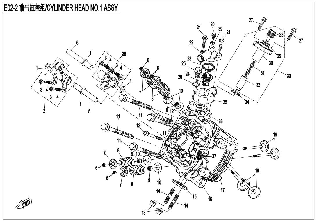 E02-2 - CYLINDER HEAD NO.1 ASSY