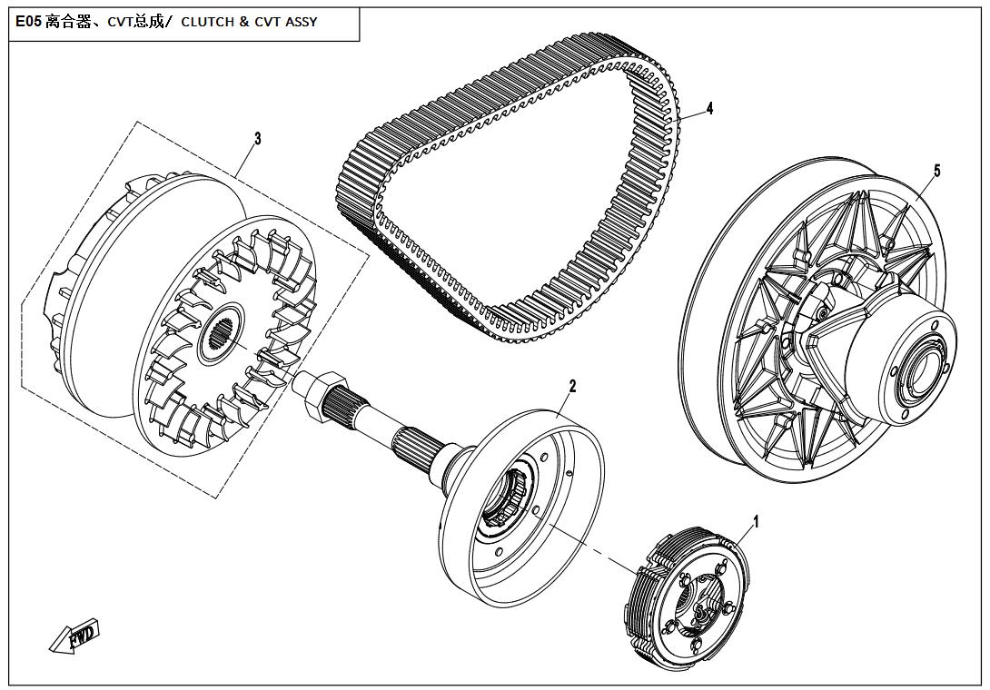 E05 - CLUTCH & CVT ASSY
