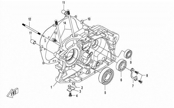 E03 - RIGHT CRANKCASE ASSY