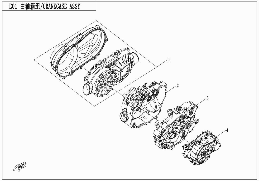 E01 - CRANKCASE ASSY.