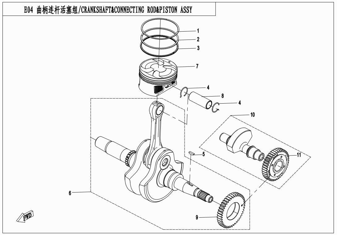 E04 - CRANKSHAFT&CONNECTING ROD&PISTON ASSY