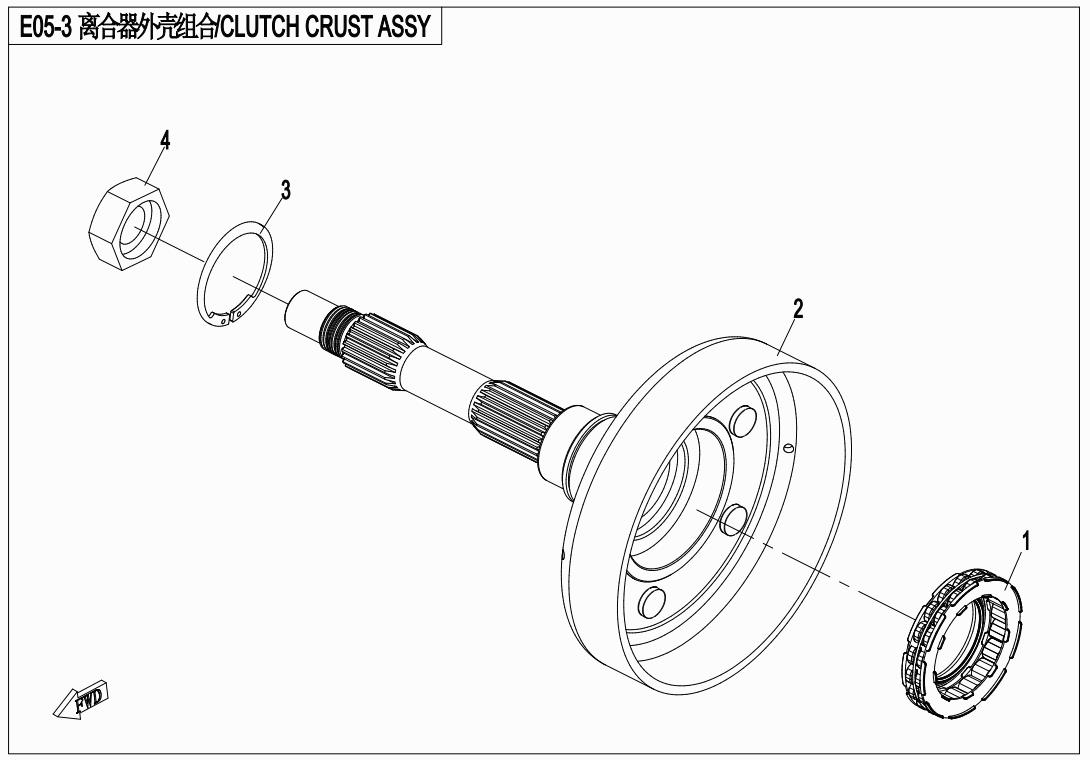 E05-3 - CLUTCH HOUSING ASSY