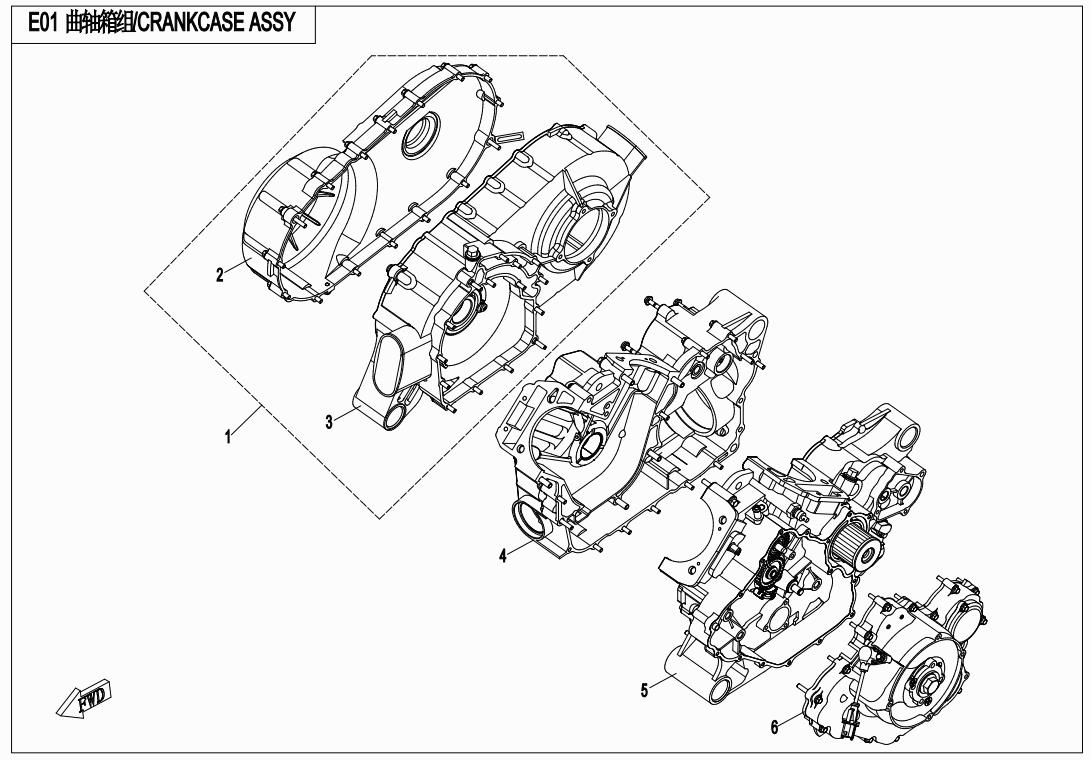 E01 - CRANKCASE ASSY