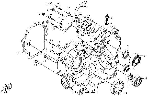 E03 - RIGHT CRANKCASE