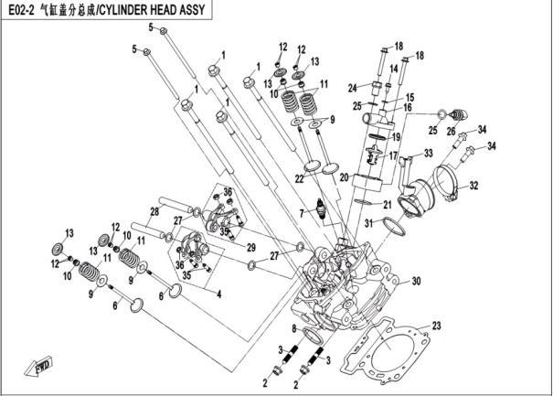 E02-2 - CYLINDER HEAD ASSY