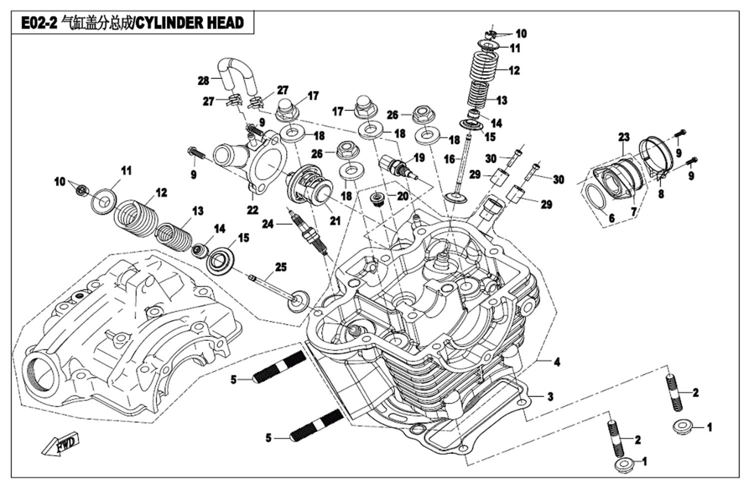 E02-2 - CYLINDER HEAD ASSY