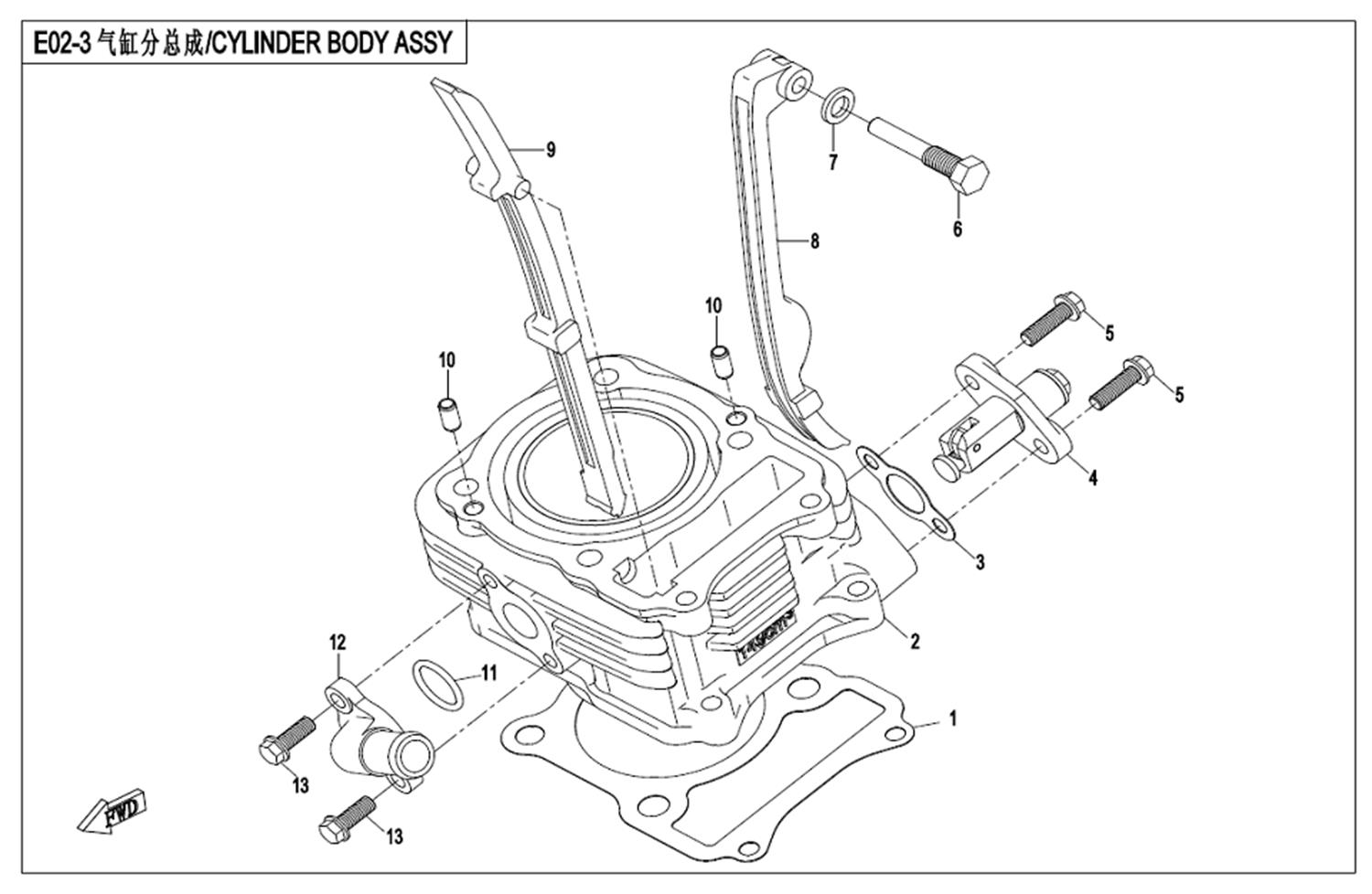 E02-3 - CYLINDER BODY ASSY