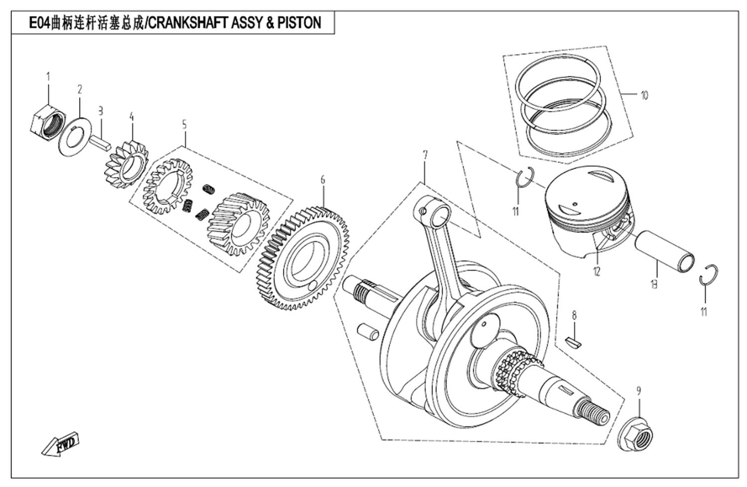 E04 - CRANKSHAFT & PISTON