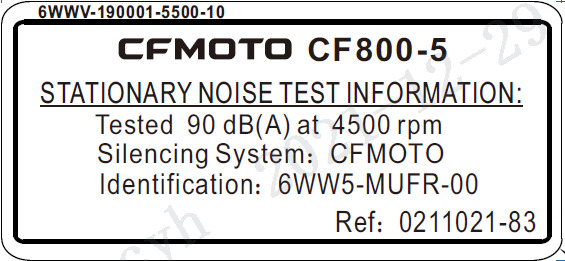 F19-6 - NOISE LABEL (ONLY FOR AUSTRALIA)