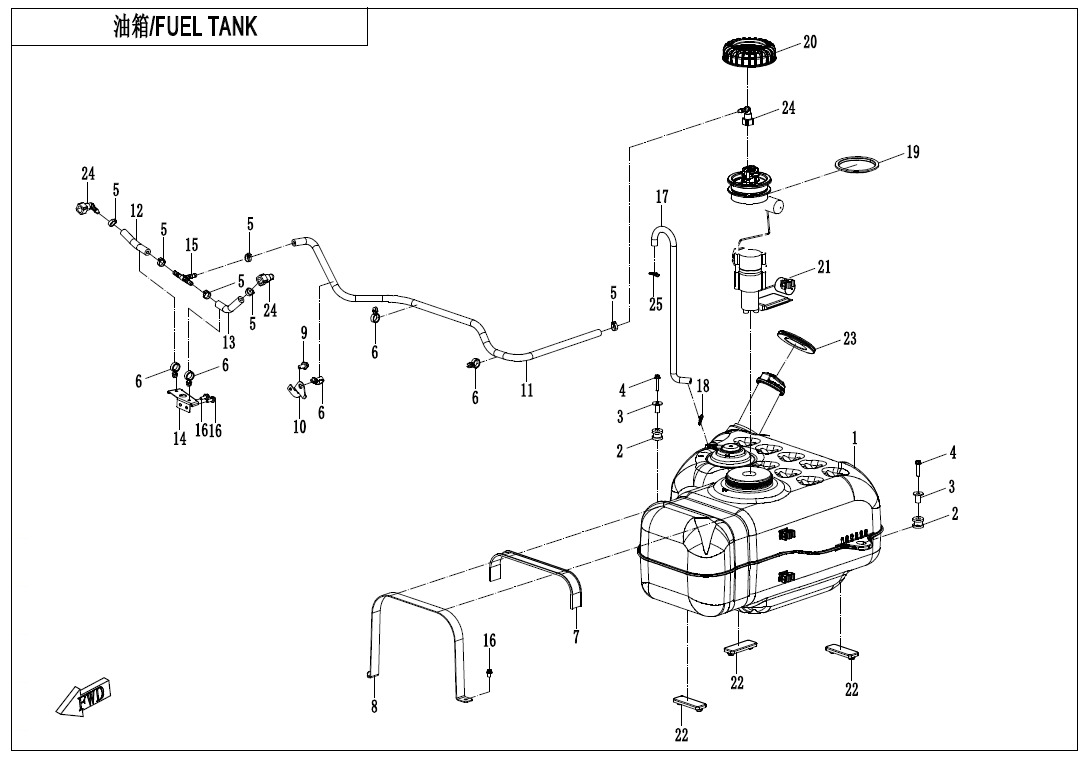 F12-B - FUEL TANK(FOR NON FUEL EVAPORATION SYSTEM)
