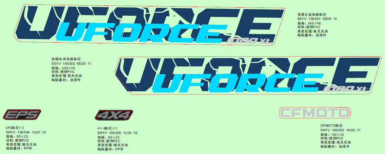 F19-2-B - DECAL KITS(TWILIGHT BLUE)