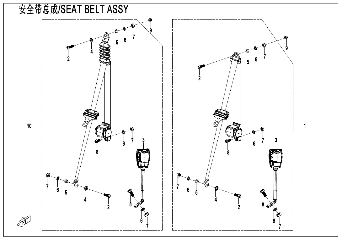 F34-2 - SEAT BELT ASSY(FRONT SEAT)