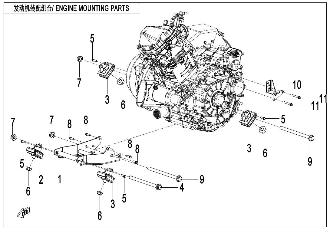 F00-1 - ENGINE MOUNTING PARTS