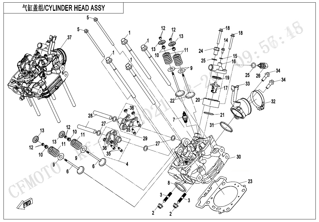 E02-2-A - CYLINDER HEAD ASSY(WITHOUT FUEL VAPORIZATION SYSTEM)