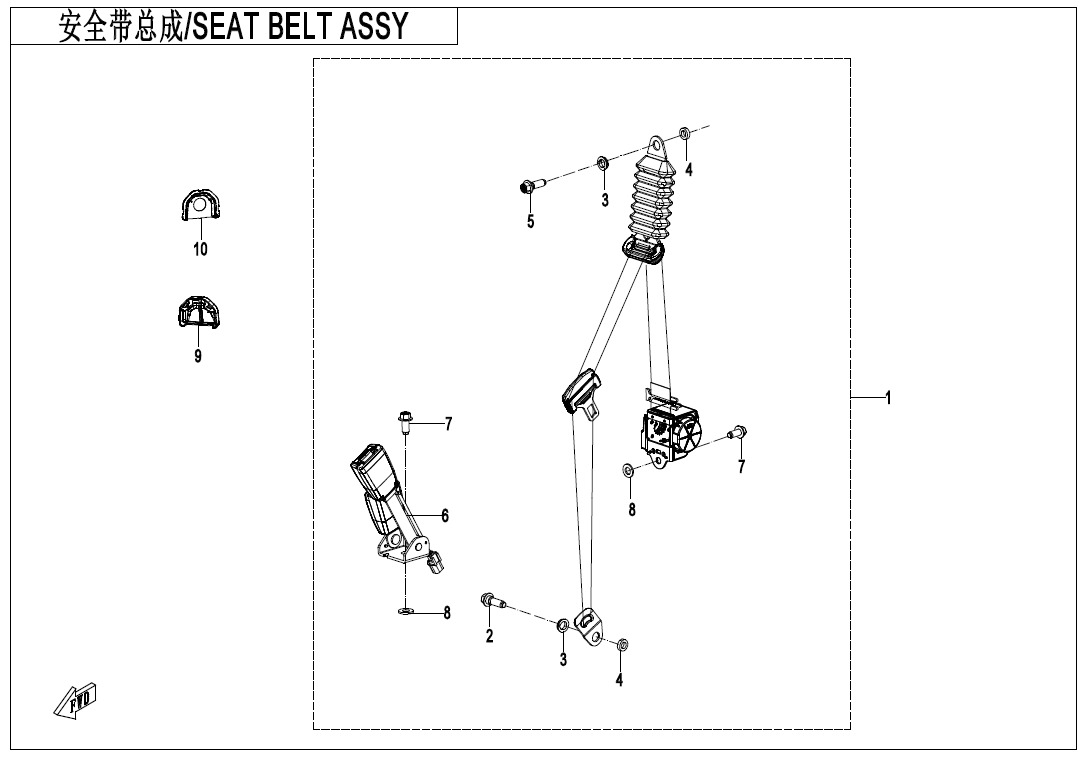 F34-1 - SEAT BELT ASSY(FRONT SEAT)