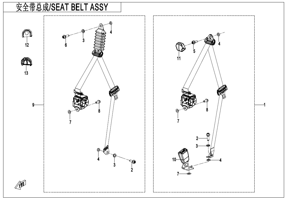 F34-2 - SEAT BELT ASSY(FRONT SEAT)