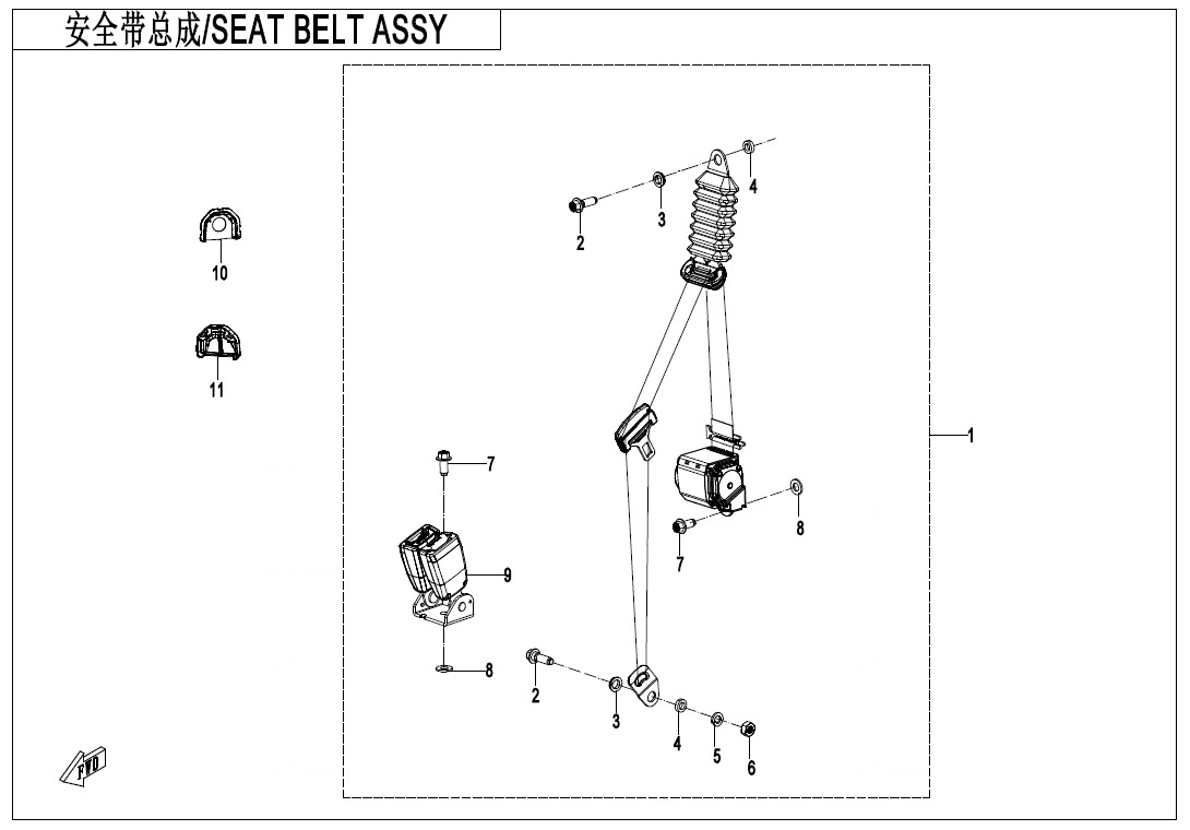 F34-3 - SEAT BELT ASSY(BACK SEAT)