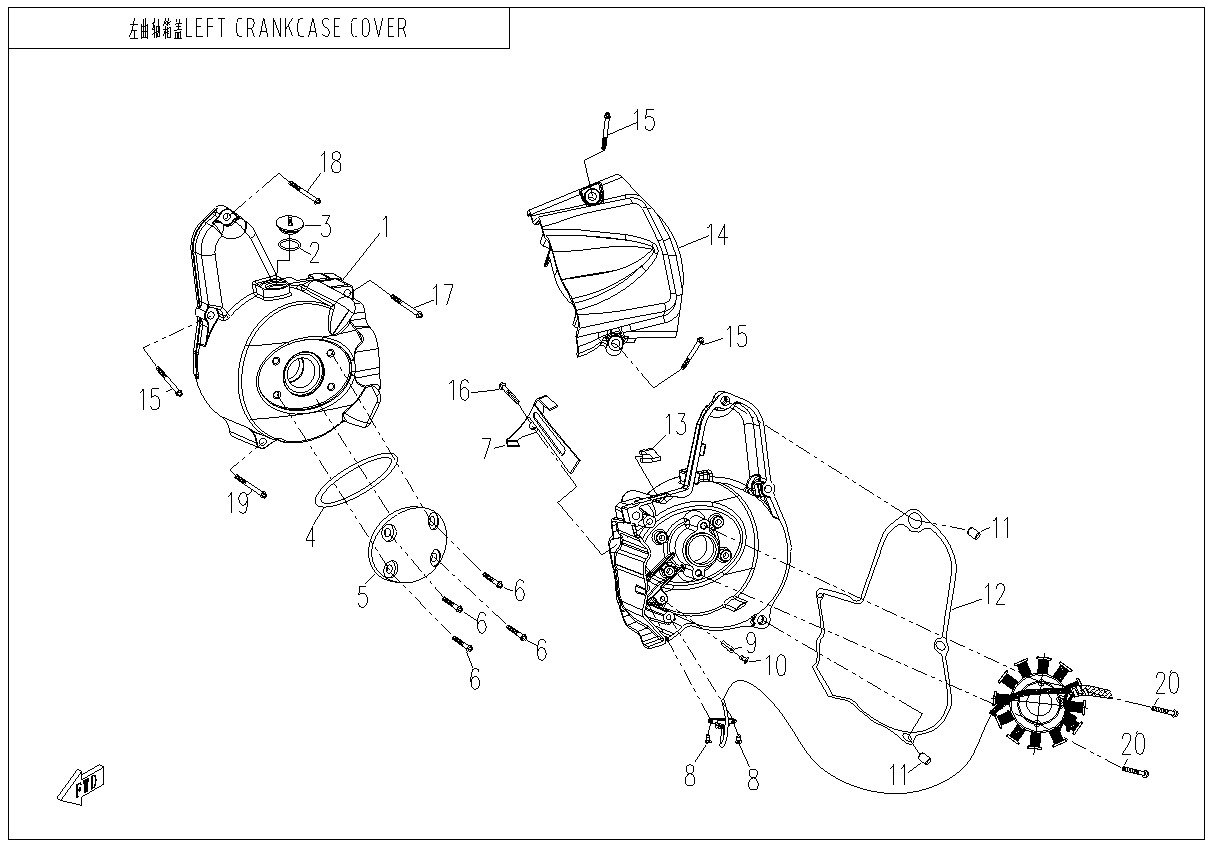 E01-2 - LEFT CRANKCASE COVER