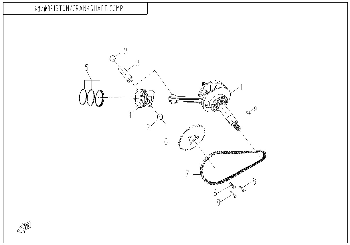 E04 - PISTON@^ CRANKSHAFT COMP