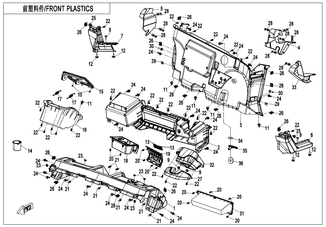 F04-2-B-V2 - FRONT PLASTICS(FOR TFT)