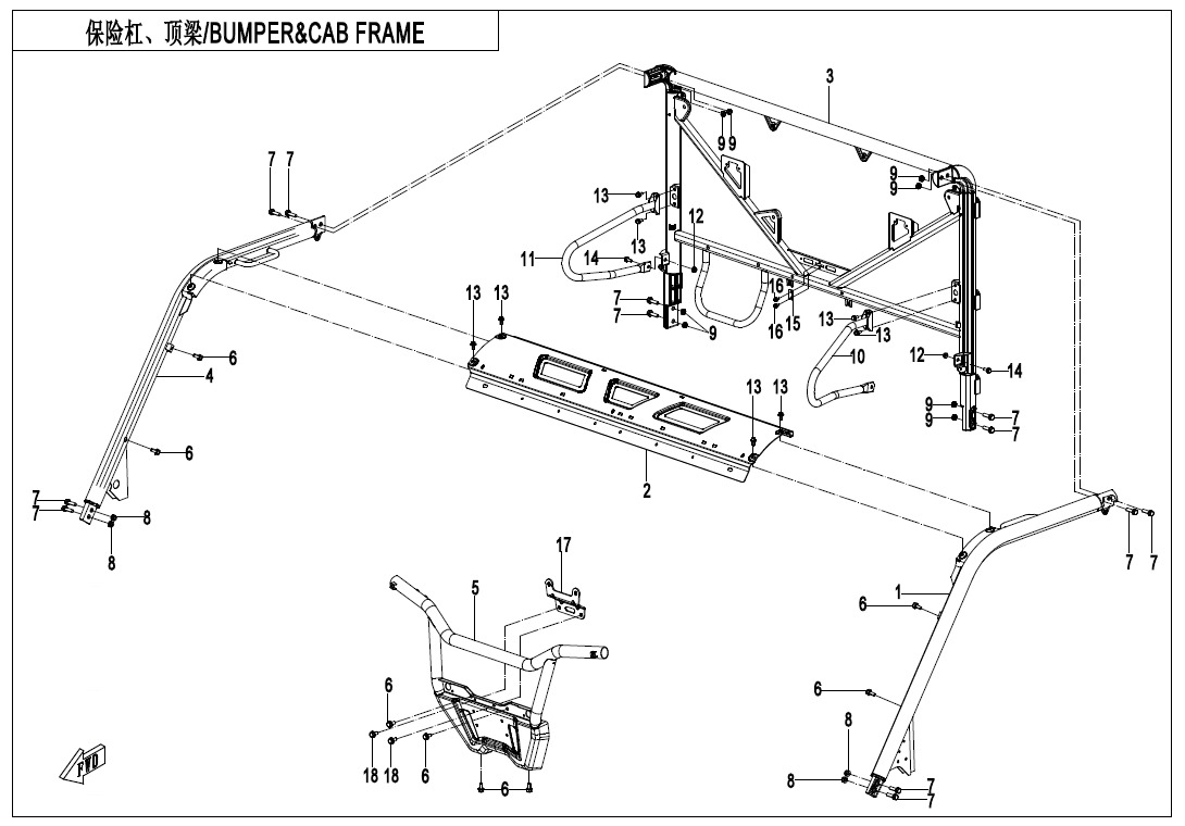 F23-V2 - BUMPER @^ CAB FRAME