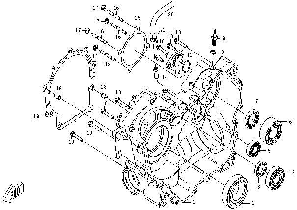 E03 - RIGHT CRANKCASE