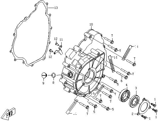 E05 - CRANKCASE COVER (LEFT)