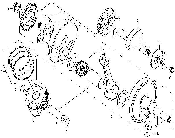 E13 - CRANKSHAFT, PISTON, BALANCER